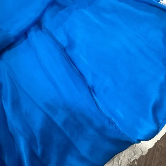 Amanda Uprichard Royal Blue Collared Mini Dress 100% Silk - Picture 9 of 16